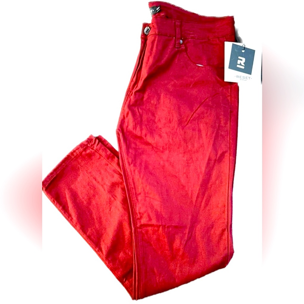 RESET MENS  BURGUNDY JEANS SIZE 38 W 32 L